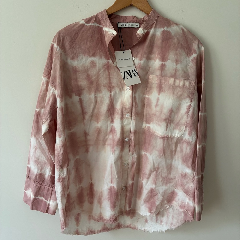 NWT Zara Oversized Tie Dye Shirt Size XS